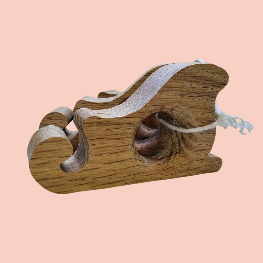 Set of 4 Vintage Wooden Sleigh Napkin Rings Christmas Holiday Table Decor